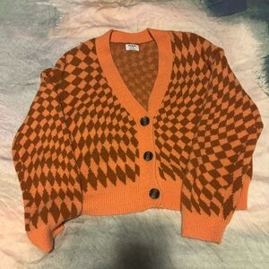 Super Soft Distorted Checkerboard Cardigan